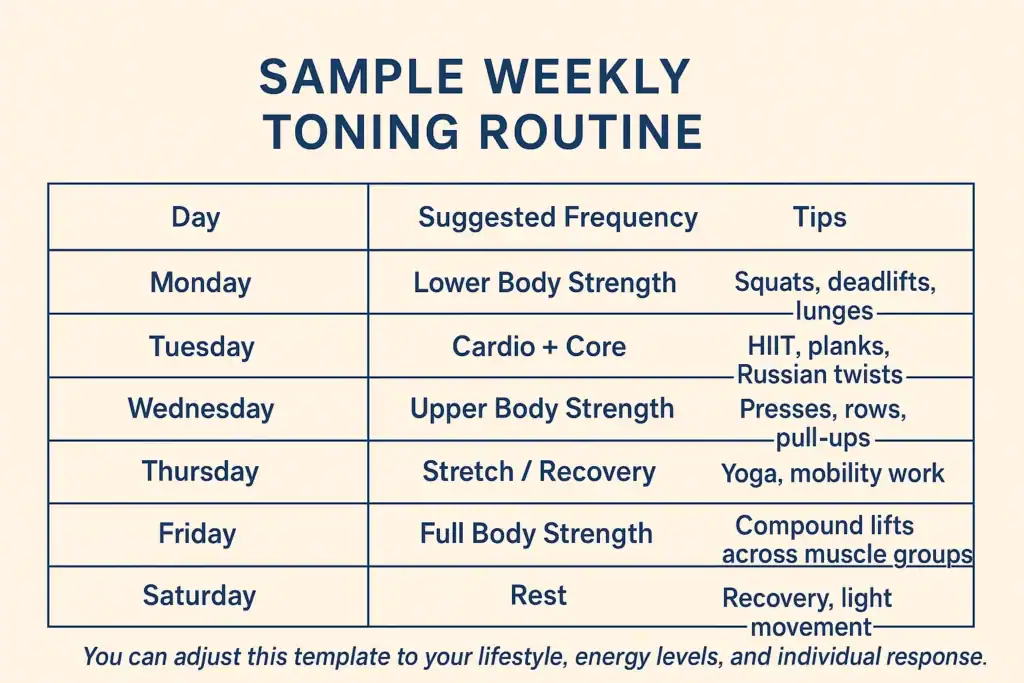 Achieving the Perfect Tone: How Often Should You Exercise for Results? 4 Weekly exercise Northampton plan graphic