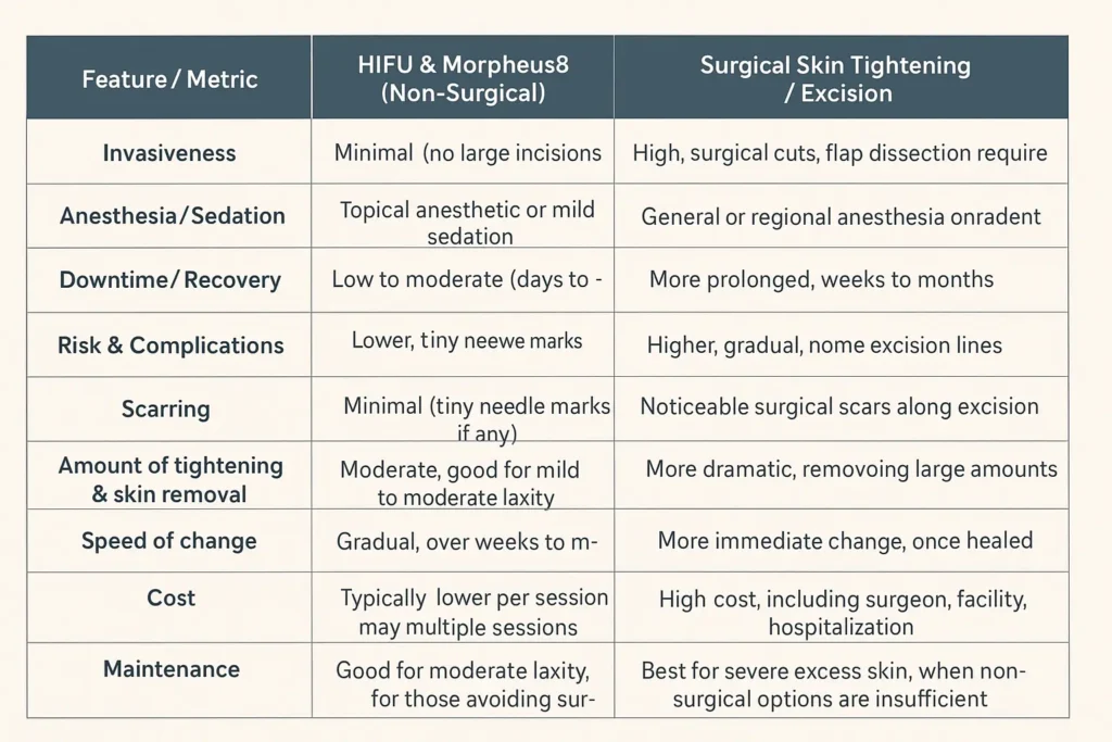 The Science of Skin Tightening 2 Table of skin tightening Northampton benefits compared to surgical options